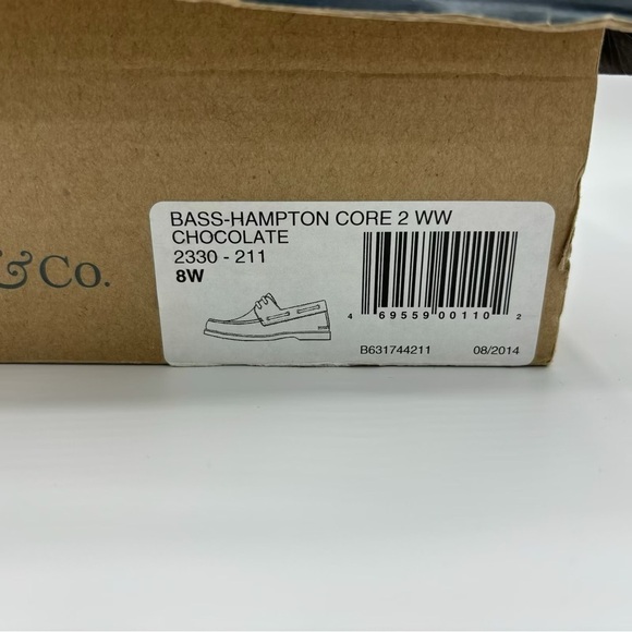 G.H. Bass & Co. MENS LEATHER HAMPTON BOAT SHOE 8W - Picture 8 of 8